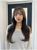 三重桑名韓国レイヤーカット顔まわりレイヤーボブヘアグレージュ
