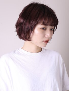 ヨファ ヘアー 芦屋店(YOFA hair) 似合わせカット20代30代40代チェリーブラウンショートボブ0603