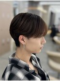 men'sフェザーパーマブルーブラックメンズブリーチなし立川