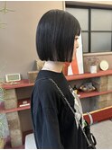 20代30代大人可愛い艶感切りっぱなしボブ