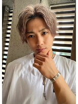 ノット(KNOTT)&nbsp;メンズセンターパートハイトーンカラーミルクティーベージュ