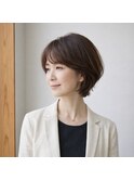 ミセスエアリーショートボブ　20代 30代 40代 50代 60代髪質改善