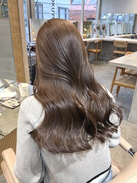 サンク 原宿 表参道(cinq) 原宿ヘーゼルベージュブリーチなしダブルカラーハッシュレイヤー