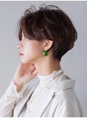 ハンサムショート 大人可愛いショートヘア 艶カラー 30代40代