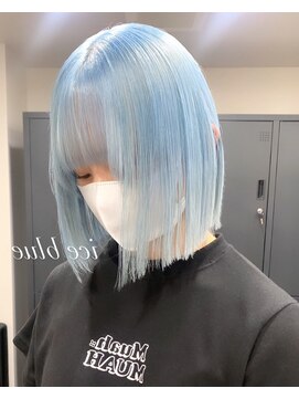 ベレーザ 渋谷(BELEZA) ba1633アッシュブルーコリアンスタイルブルーグレージュミニボブ