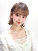 ボブウルフ外国人風カラーココアベージュ透明感20代30代40代銀座