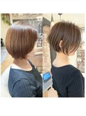 大人可愛い小顔ひし形クビレ丸み20代30代40代大人ショート(蘭)