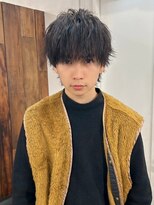 ベイルーム(BAYROOM by HONEY omotesando)&nbsp;ルーズスパイラルマッシュ　黒髪　ニュアンスパーマ