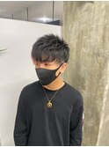 ホワイトメッシュ/ツイスト/ツイスパ/パーマ/メンズ/眉毛