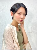前髪長め大人小顔ショート30代40代50代　藤沢
