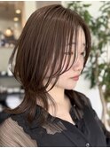 【透け感ミディ】外はねレイヤーと抜けカール♪