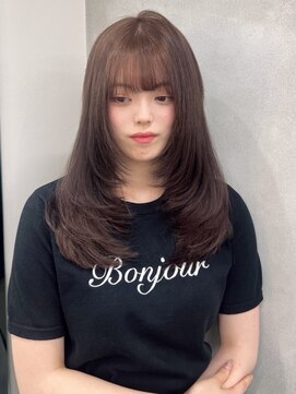 ベレーザ 渋谷(BELEZA) 15115オリーブグレージュ韓国風巻きレイヤーカットくびれヘア