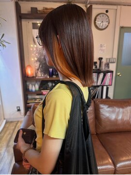 コレット ヘアー 大通(Colette hair) 酸性ストレート×ビビットオレンジ