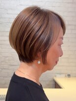 エリマ 横浜西口(elima)&nbsp;横浜西口白髪ぼかしショートボブミルクティーベージュ30代40代