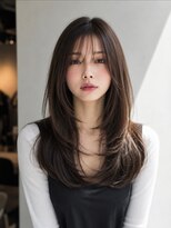 ダル 渋谷/表参道(DAL.)&nbsp;韓国レイヤー/縮毛矯正/艶髪ストレート/オリーブベージュ