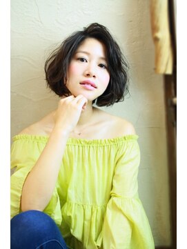 トヌコア ルア 下北沢店(TONUKOA RUA) 《Tonukoa Rua》8:2パートの綿菓子ウェーブな大人なボブ