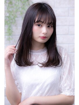 ヘアーアートシフォン 川口東口店(hair art chiffon) 前髪パーマとレッドブラウンカラーのフルバング大人レイヤー