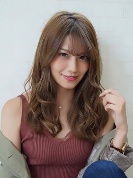 ヘアリゾート粋 ウナム 新宿東口店(enam) セミロング×カーキベージュ×クリふわパーマ2[新宿東口/新宿]