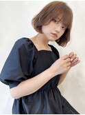 【ボブ】　レイヤー　ワンカール　マロンベージュ 
