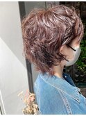 フレンチガーリー春夏パーマ20代30代40代ショートウルフパーマ