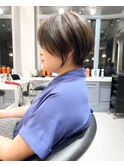 イメチェン×ブリーチなしダブルカラー縮毛矯正前髪ショート[柏]