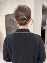 ヘアー アイス ルーチェ(HAIR ICI LUCE)&nbsp;結婚式参列ヘアセットタイトヘア和装ヘアシニヨン/中西