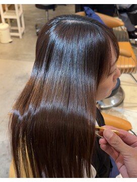 ロンド シャルム 吉祥寺(Lond charme) ブリーチなしチェリーブラウン髪質改善縮毛矯正酸性ストレート