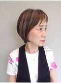 30代40代50代おすすめ　大人かわいいショートボブ×短め前髪