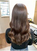 桑名ロングレイヤーカットロングヘアピンクブラウンカラー韓国