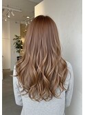 レイヤーロングベージュ20代30代40代くびれエクステ韓国ヘア