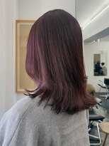 シベルバレー 横浜(sibell) ▽ レイヤーカット顔周りレイヤーウルフハッシュカットボルドー