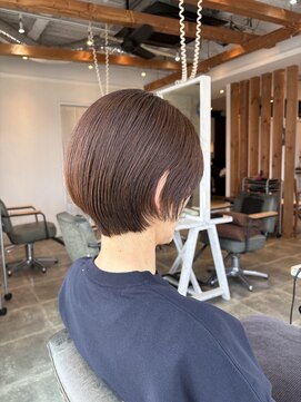 サボ 草薙店(SABO) 大人ショート/ピンクベージュ/アンブレラカラー/前髪/草薙