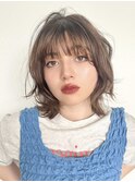 ☆大人かわいい ふわミディ 韓国ヘア シースルーバング☆