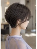 耳かけ上品ショート/アッシュベージュ/30代/40代/50代