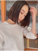 ナチュラル_大人ボブ_インナーカラー