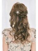 結婚式お呼ばれハーフアップ