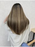 グレージュカラーレイヤーカット_ショコラアッシュ_Y103