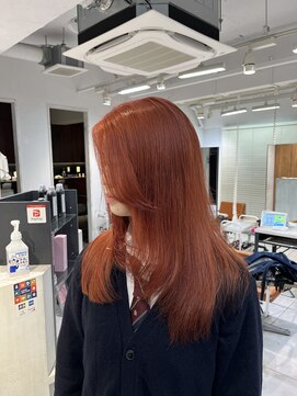 アジールヘア 池袋東口店(agir hair) ブリーチ1回~レッドカラー×顔周りレイヤーカット美髪のススメ