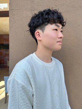 トップヘアー アヴェニュー 刈谷(TOPHAIR Avenue) 爽やかマッシュパーマ/アッシュブラック/前髪パーマ