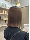 ボブ ミルクティーベージュ 艶髪 髪質改善カラー ショート