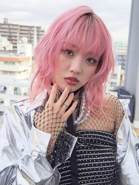 リル ラウム 原宿(LiL Raum) ホワイトピンク/原宿/原宿ブリーチ/ダブルカラー/レイヤーカット