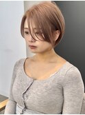 前髪カット*イメチェンショートボブ*カーキグレージュ