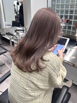 ブリーチなしダブルカラーミルクティーベージュミディアムボブ