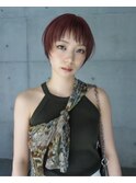 ショートシャギーカットスモーキーピンク