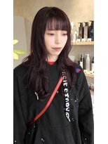 マル 薬院浄水店(MAR.co)&nbsp;ブリーチ無しワインレッドカラー