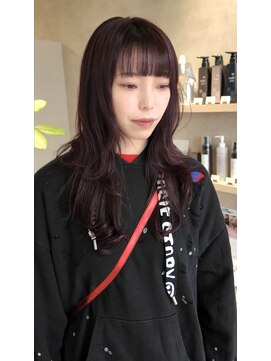 マル 薬院浄水店(MAR.co) ブリーチ無しワインレッドカラー