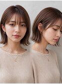 ハンサムショート レイヤーボブ シースルーバング 二子玉川