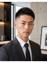 MEN's Baguz MEN'Sカット/ MEN'Sパーマ/ MEN'Sカラー 清潔感と男らしさを両立するビジネスフェードショートスタイル