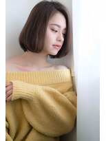 lume 経堂【ルーム】【10月下旬オープン（予定）】&nbsp;★くびレイヤーエモージュ斜めバング グレージュカラー