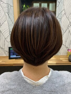 ヘアーカルチャー おゆみ野店(HAIR CULTURE) 自然な丸みショートヘアブラウンカラーひし形ショートボブ